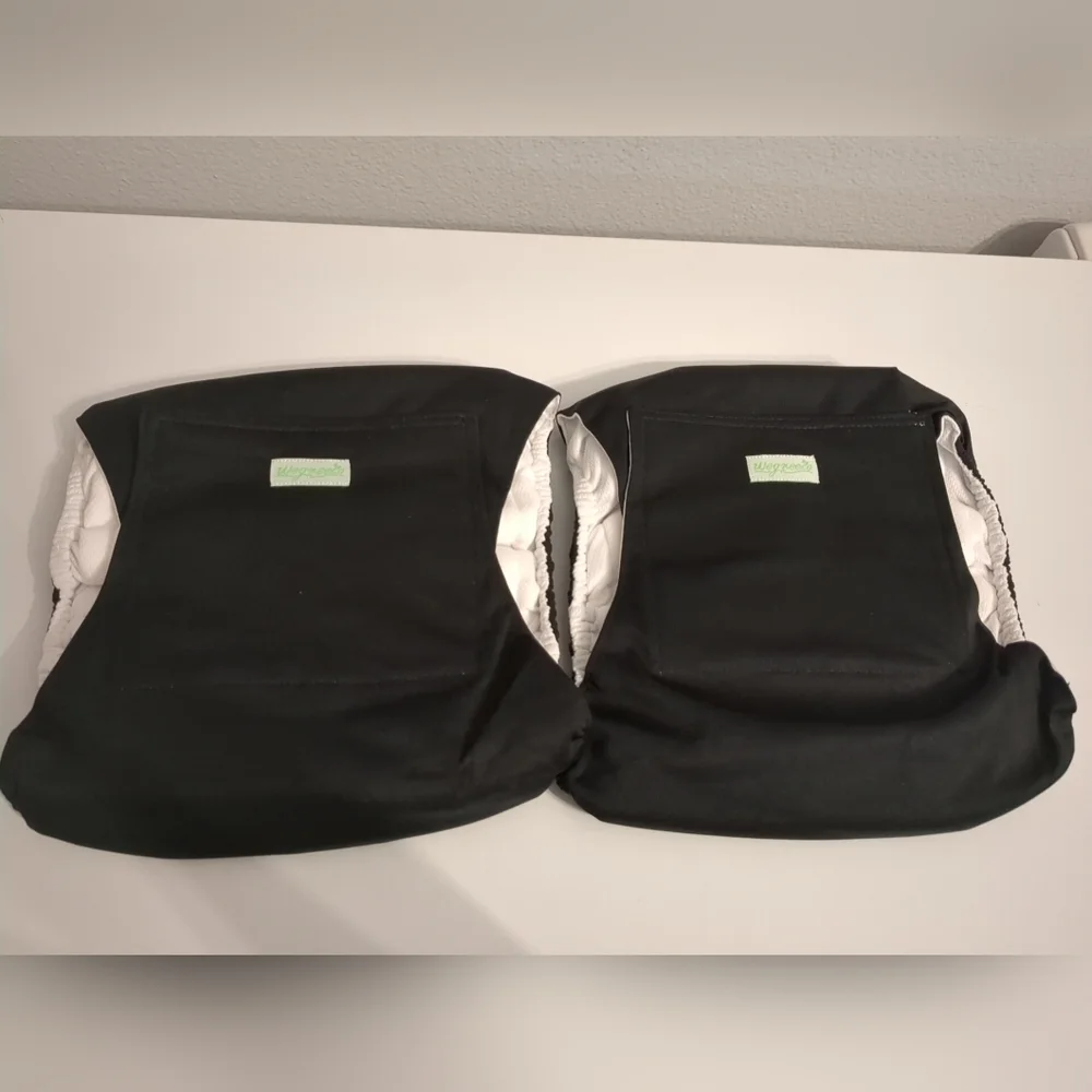 Wegreeco Washable Male Dog Belly Wrap - Pack of 2 - Black Size Large NWOT